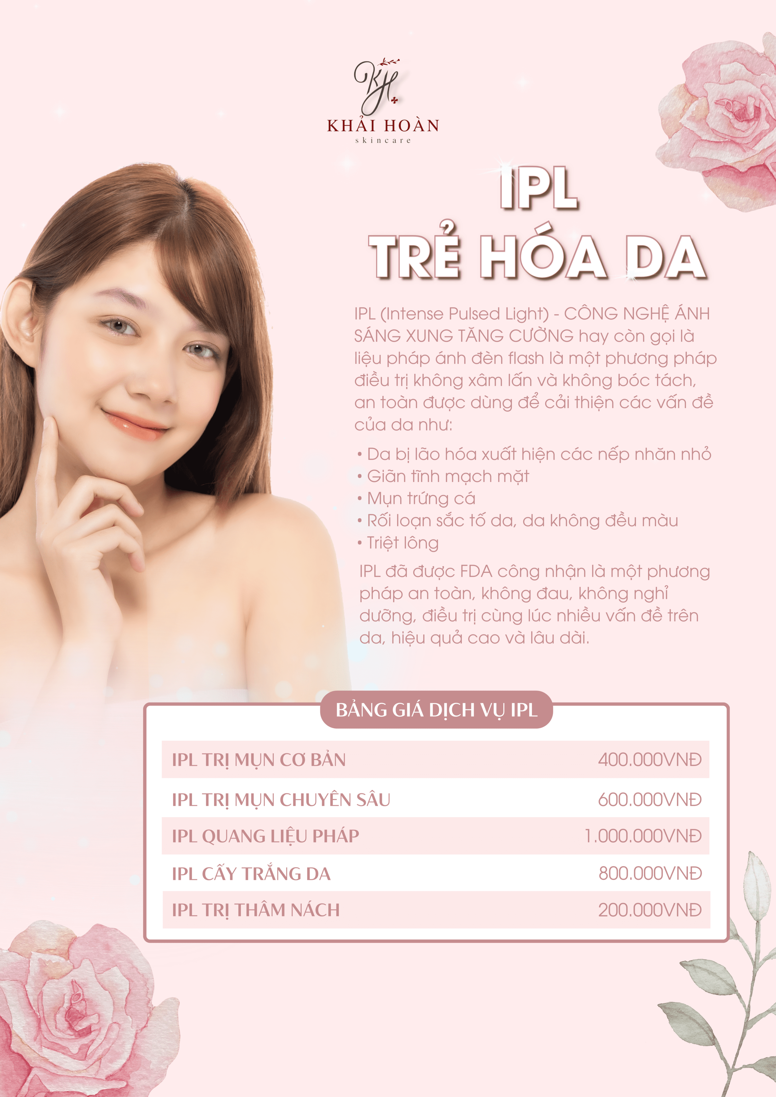 Bảng giá trẻ hoá da IPL 2 khaihoanskincare - bang gia IPL